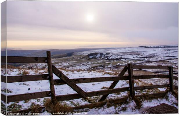 'A Golden Dusk Over Castleton Derbyshire' Canvas Print by Holly Burgess