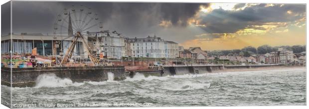 Bridlington Harbour and fun fair  Canvas Print by Holly Burgess