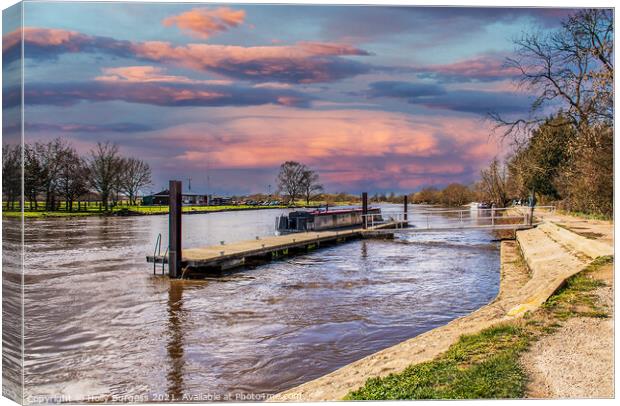 Confluence of Tranquillity: Trent Lock Sawley Canvas Print by Holly Burgess