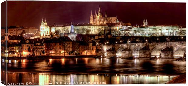 Prague By Night Canvas Print by Danny Cannon
