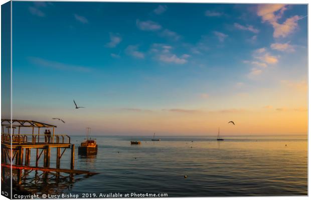 Leigh-on-Sea, Essex Sunset Canvas Print by Lucy Bishop