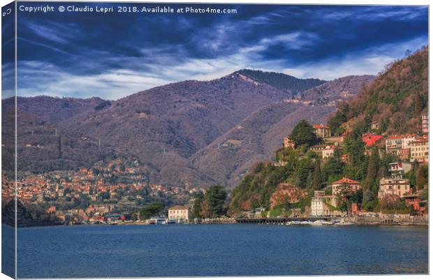 Lake of Como. Tavernola Canvas Print by Claudio Lepri