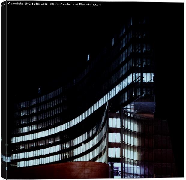 City Night Architecture. Building details. Canvas Print by Claudio Lepri