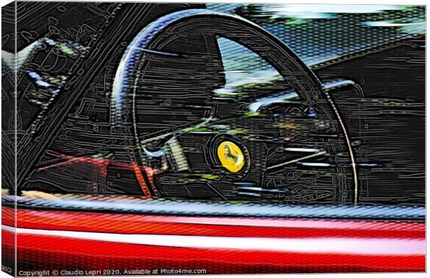 Rosso Ferrari #3 _Digital Art Canvas Print by Claudio Lepri