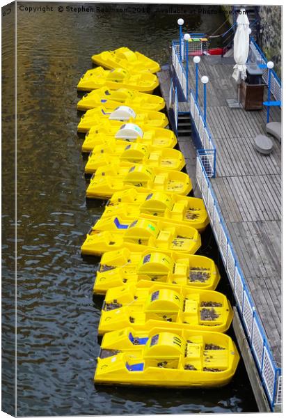 Yellow pedalos at rest Canvas Print by Stephen Robinson