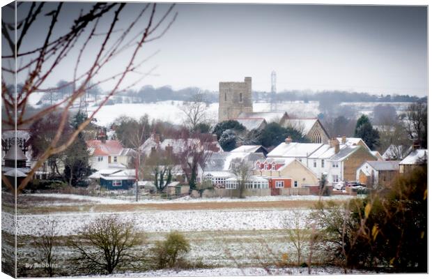 Southfleet in the Snow of 2021 Canvas Print by robin whitehead