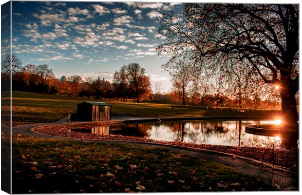 Autumn at The Boating Lake - Greenwich Park Canvas Print by robin whitehead