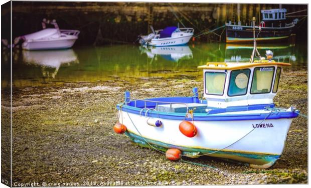 Fishing boat at Hayle harbour Canvas Print by craig parkes