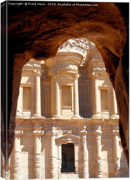 Al-Deir Monastery in Petra, Jordan Canvas Print by Frank Heinz