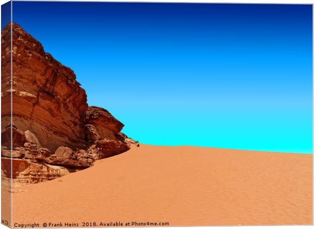 The red dune in the nature reserve of Wadi Rum Canvas Print by Frank Heinz