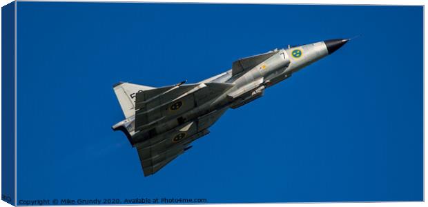 Saab Viggen Canvas Print by Mike Grundy