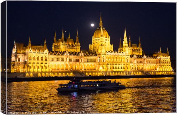 Hungarian Parliament Building Canvas Print by Mike Grundy