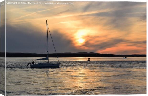 Poole Harbour Sunset Canvas Print by Gillian Thomas