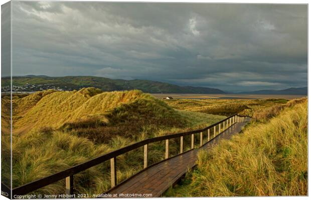Ynyslas sand dunes Dyfi estuary Ceredigion Wales Canvas Print by Jenny Hibbert