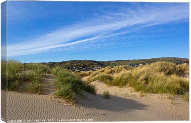 Protected Sand dunes in Ynyslas National Nature Reserve Canvas Print by Jenny Hibbert