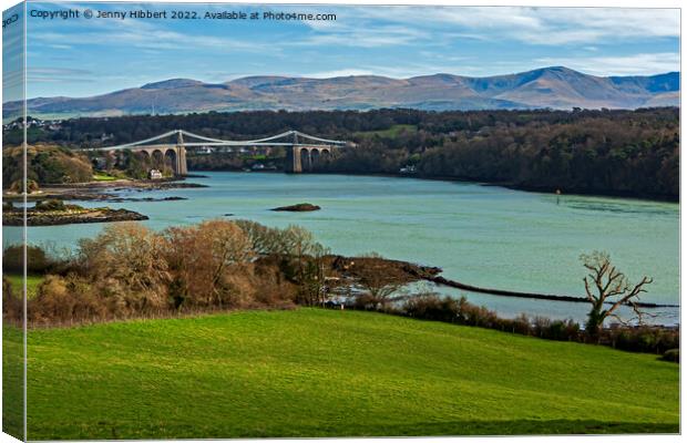Taking in the view of the Menai Straits  Canvas Print by Jenny Hibbert