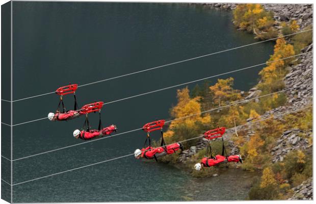 Penrhyn Zip wire Canvas Print by Jenny Hibbert