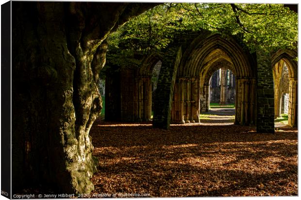 Margam ruins in Country park Canvas Print by Jenny Hibbert