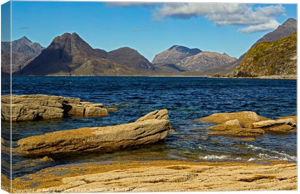 Cuillins from the Loch Scavaig in Elgol Canvas Print by Jenny Hibbert