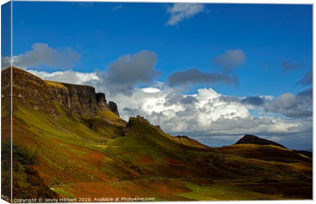 Quiraing on a sunny afternoon Canvas Print by Jenny Hibbert