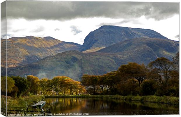 Ben Nevis taken from Corpach Canvas Print by Jenny Hibbert