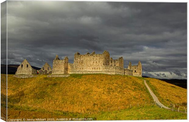 View of Ruthven Barracks on a stormy afternoon Canvas Print by Jenny Hibbert