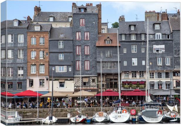 Boats in Honfleur harbour Canvas Print by Brigitte Whiteing