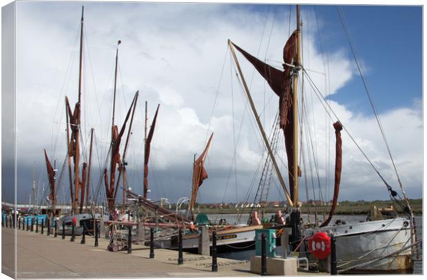 Traditional Thames barges Maldon Canvas Print by Brigitte Whiteing