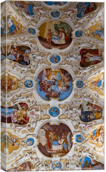 The Castle Chapel Ceiling at Bojnice Canvas Print by DiFigiano Photography