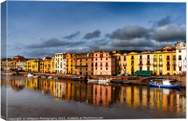 Bosa Waterfront Canvas Print by DiFigiano Photography