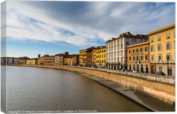 Pisa Riverfront Canvas Print by DiFigiano Photography