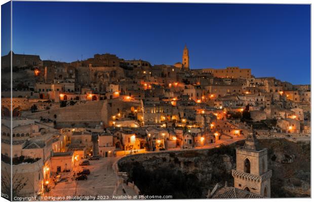 Matera Nightfall Canvas Print by DiFigiano Photography