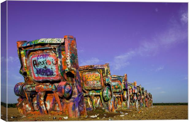 Cadillac Ranch Sunset Canvas Print by DiFigiano Photography