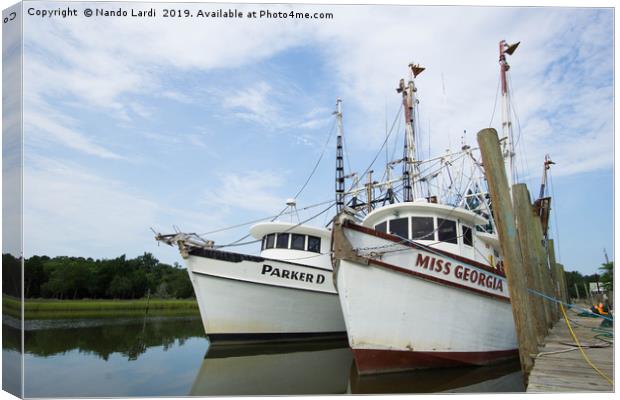 McClellanville Shrimpers Canvas Print by DiFigiano Photography