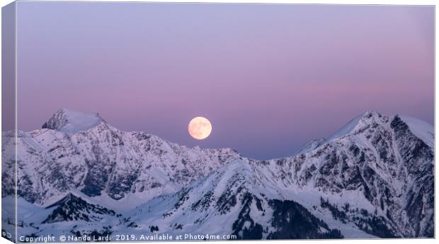 Winter Moonrise Canvas Print by DiFigiano Photography