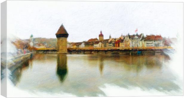 Lucerne Cityscape 2 Canvas Print by DiFigiano Photography