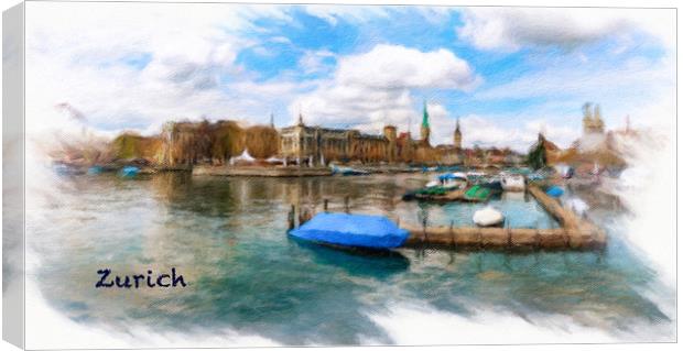Zurich Cityscape 1 Canvas Print by DiFigiano Photography