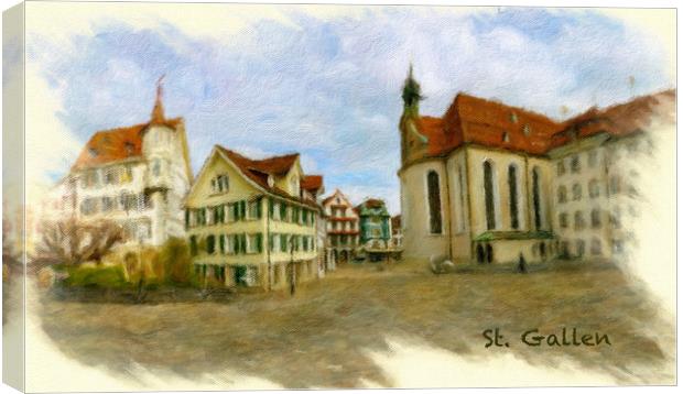 St. Gallen Cityscape 1 Canvas Print by DiFigiano Photography