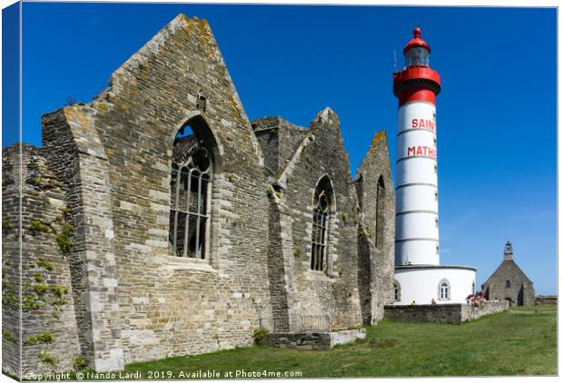 Saint Mathieu Lighthouse Canvas Print by DiFigiano Photography