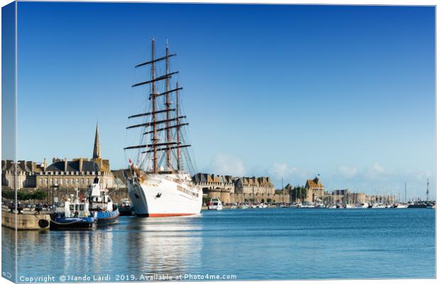 Sea Cloud II at Saint Malo Canvas Print by DiFigiano Photography