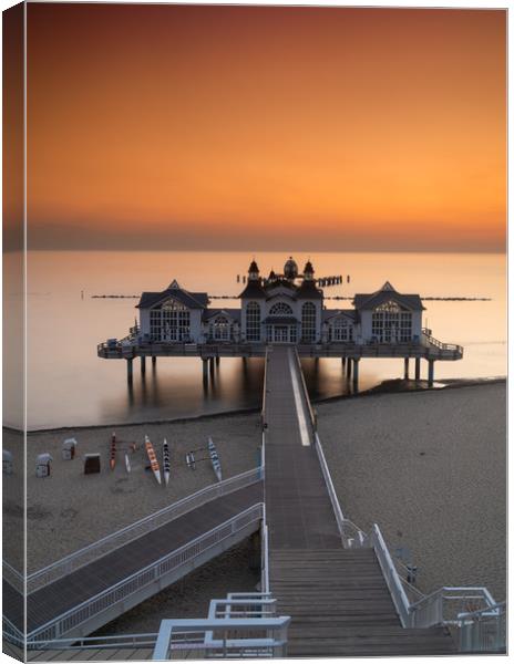 Sellin Pier Sunrise Canvas Print by DiFigiano Photography