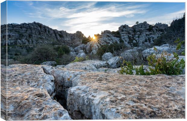 Evening Sun At El Torcal Canvas Print by DiFigiano Photography