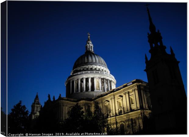 St Paul's at night Canvas Print by Hannan Images