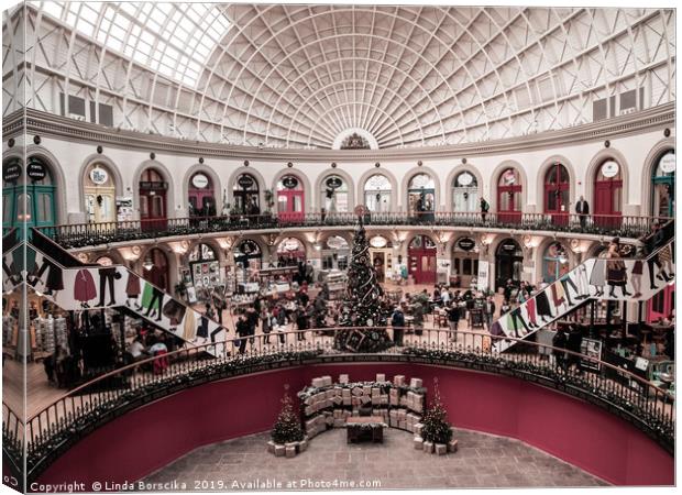 Corn Exchange Christmas Canvas Print by Linda Borscika