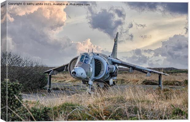 Harrier jump jet, abandoned planes of Predannack  Canvas Print by kathy white