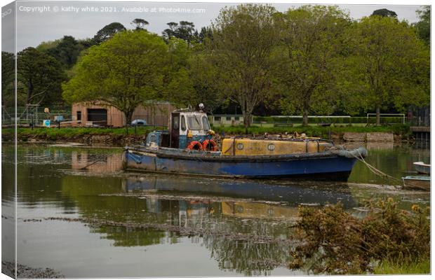 Truro Cornwall old fishing boat Canvas Print by kathy white