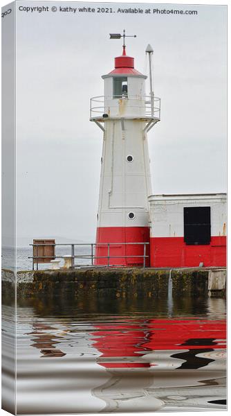 Newlyn Lighthouse Canvas Print by kathy white