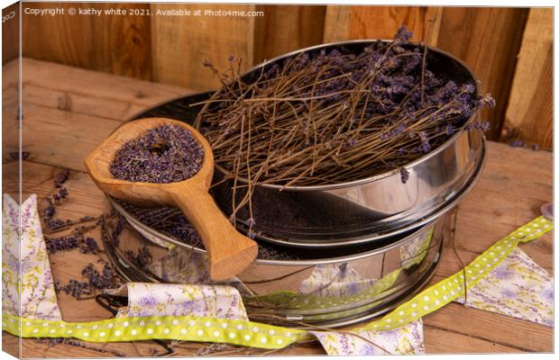 Cornwall dried Lavender;  Canvas Print by kathy white