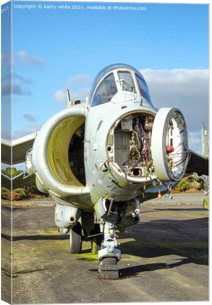 Harrier  jump jet Cockipit  Canvas Print by kathy white