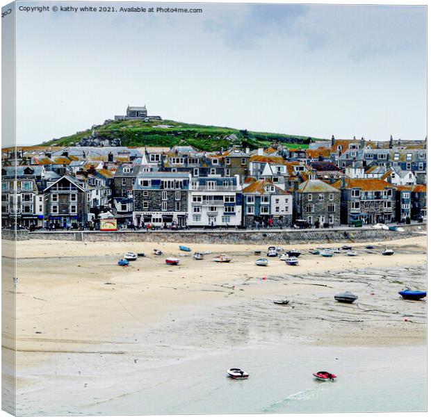 St. Ives bay  Cornwall uk, Canvas Print by kathy white